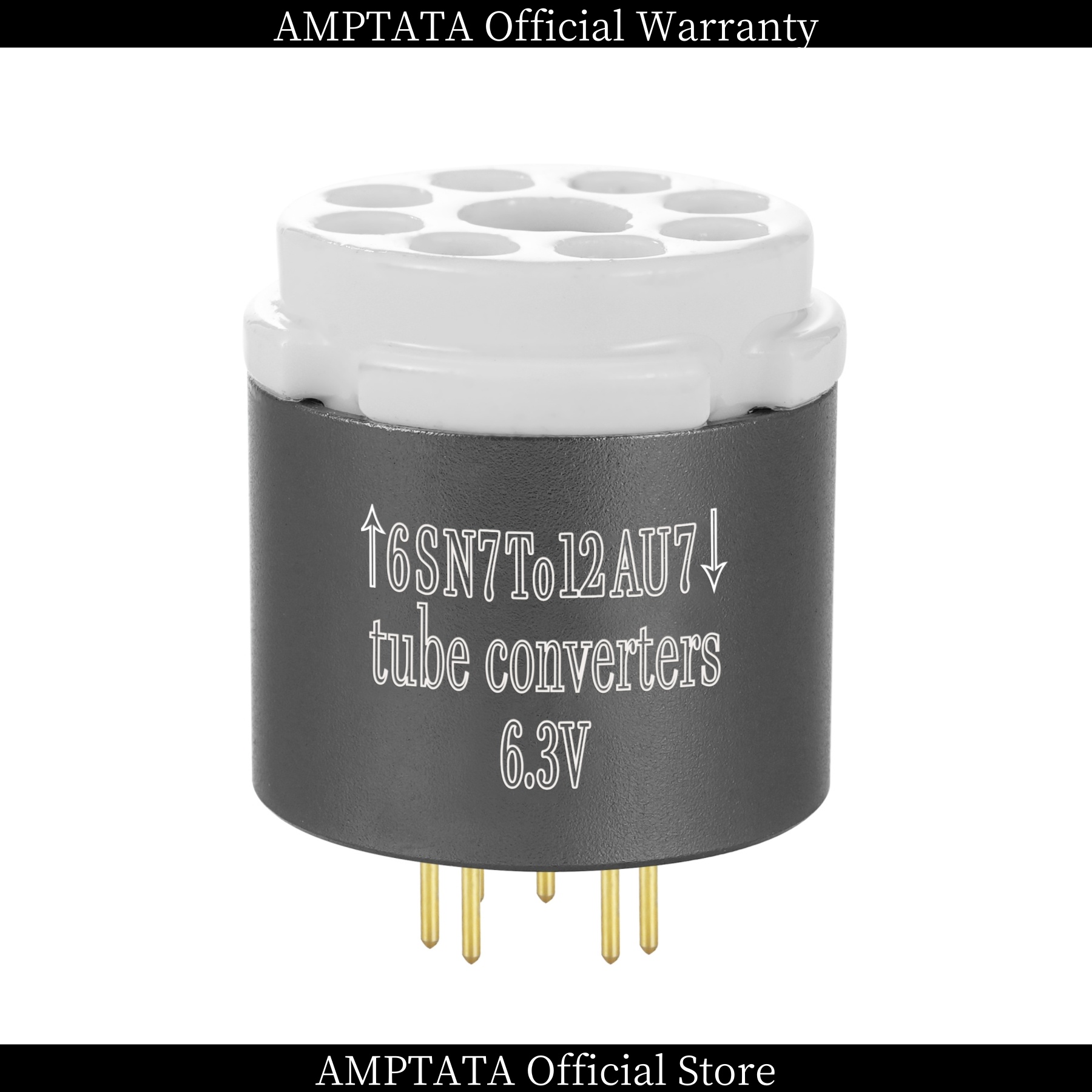 AMPTATA / 6SN7 CV181 a 12AX7 U7 T7 ECC83 82 81 7025 CV4003 CV4004 5751 / Convertidor de enchufe adaptador de tubo de vacío / chapado en oro de 24 quilates: Transparente