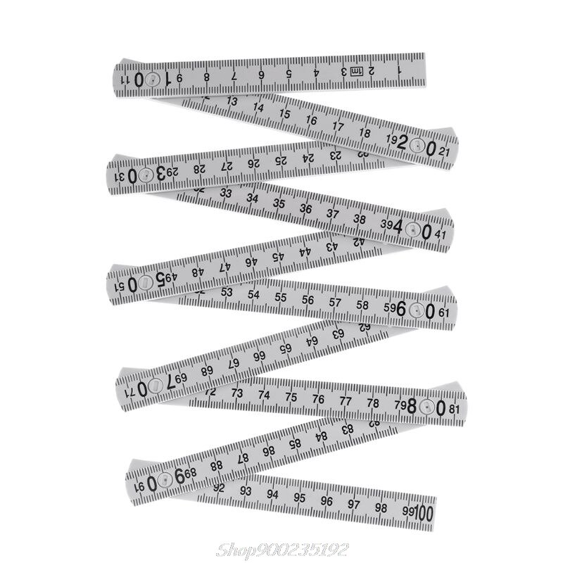 1M 2M 10-parts Folding Carpenters Ruler Lightweight Compact Measuring Stick Slide Fold Up for Woodworking Jy22 20