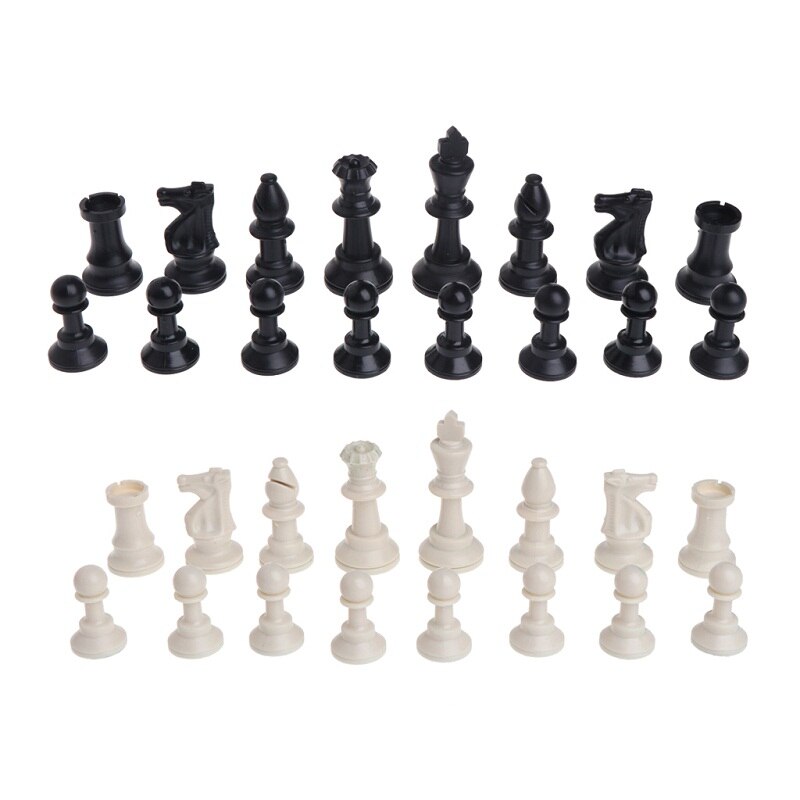 Medieval Chess Pieces Plastic Complete Chessmen International Word Chesses Game: 95
