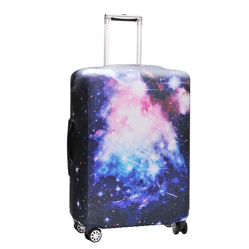 REREKAXI Star Sky 3D Print Travel Luggage Trolley Elastic Protective Cover for Trunk Case Apply to 18''-32'' Suitcase Cover: Purple Star sky / L