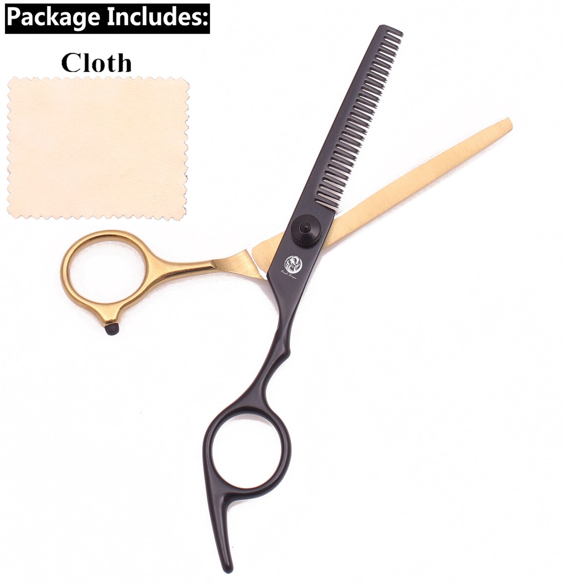 Hair Scissors 6" Japan Steel Purple Dragon Hair Cutting Scissors Thinning Shears Black&Gold Haircut Scissors Adjustable Tension: Thin-6N-1001