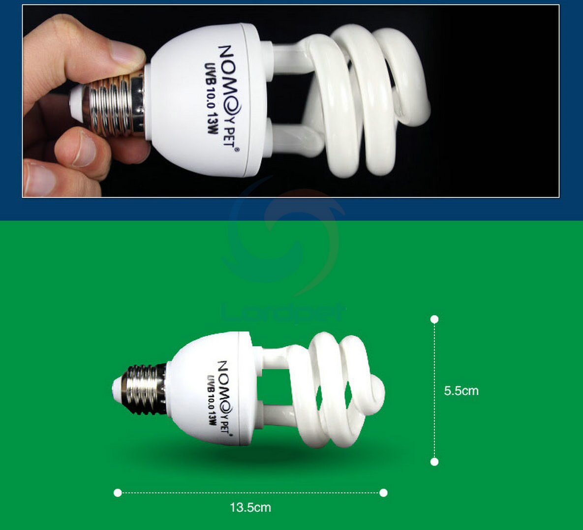 Reptile 10.0 UVB 13W Compact Light Fluorescent Desert Terrarium Lamp Bulb