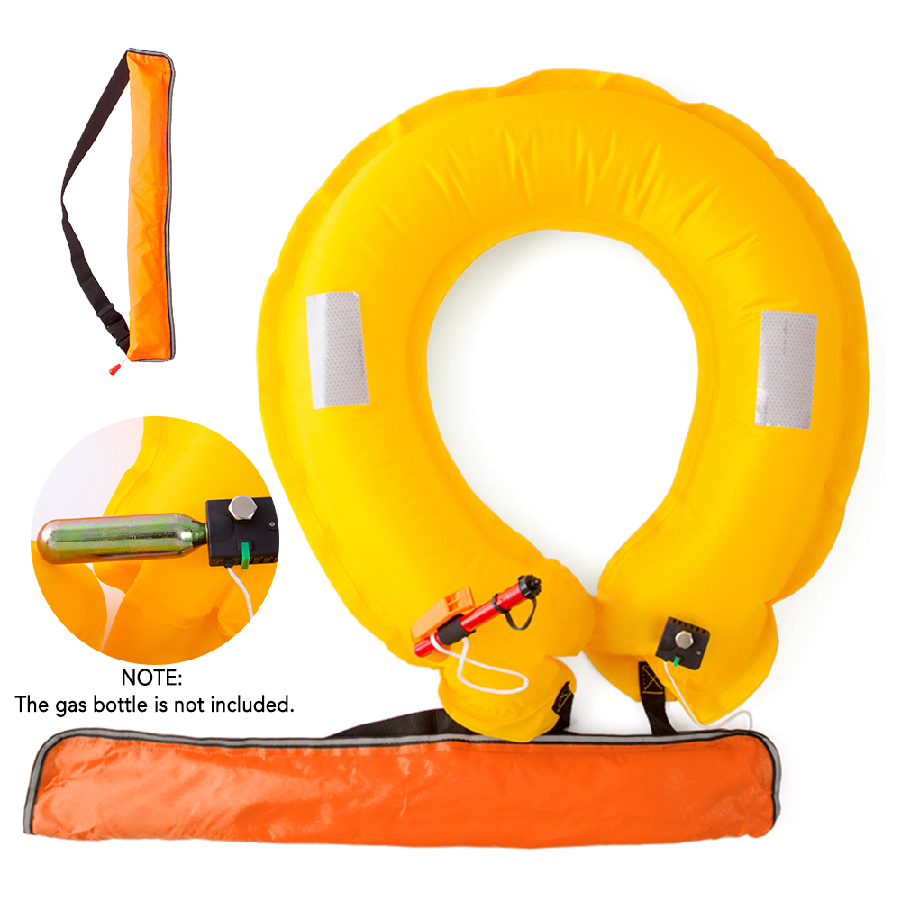 Life Belt Automatic / Manual Inflatable Life Buoy Waist Belt with Reflective Tapes For Boarding Kayaking Fishing: Orange Manual