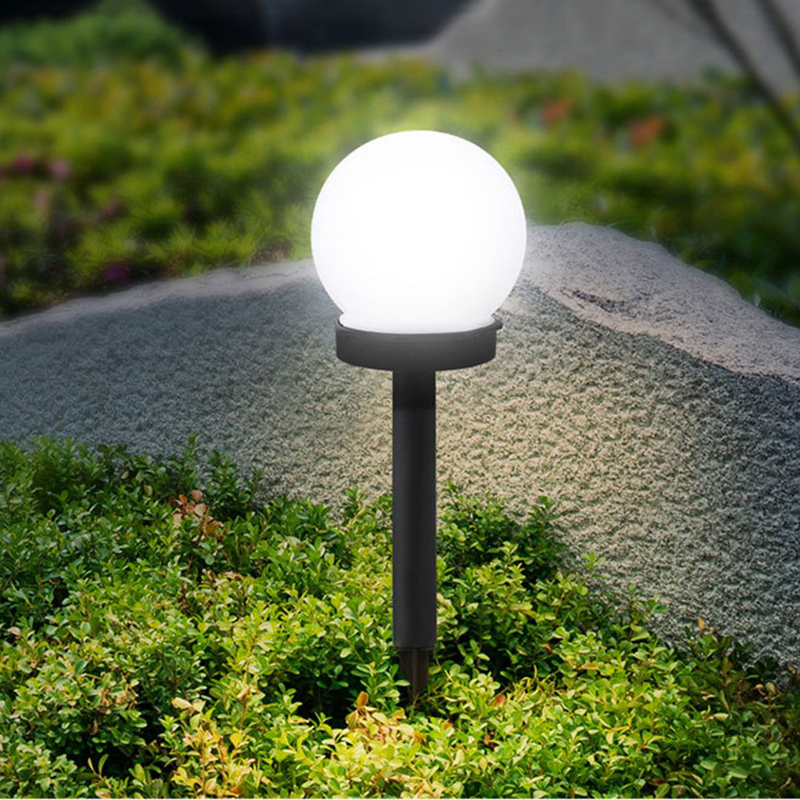 Solar Light LED white round ball lawn lamp outdoor waterproof garden park villa path landscape decoration lighting lamp