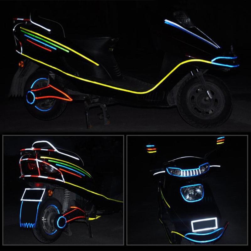 800cm fluorescerende cykel motorcykel vandtæt sikkerhedsreflekterende klistermærker strip decal tape cykel bind tape tilbehør 315 tommer