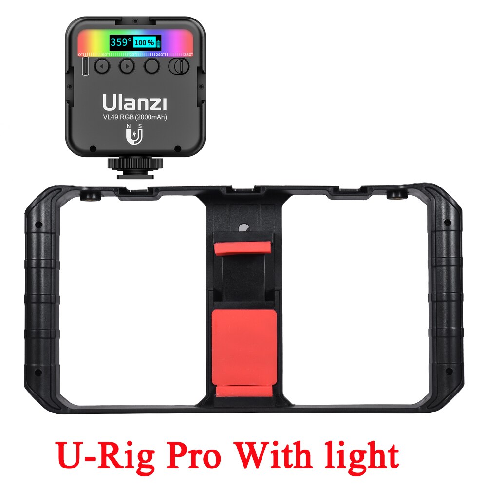 Ulanzi VL49 RGB Tasche LED Video Licht Fotografie Füllen Licht 2500K-9000K Dimmbare CRI95 + Gebaut-in Batterie mit Kalten Schuh Halterungen: U Anlage Profi mit hell