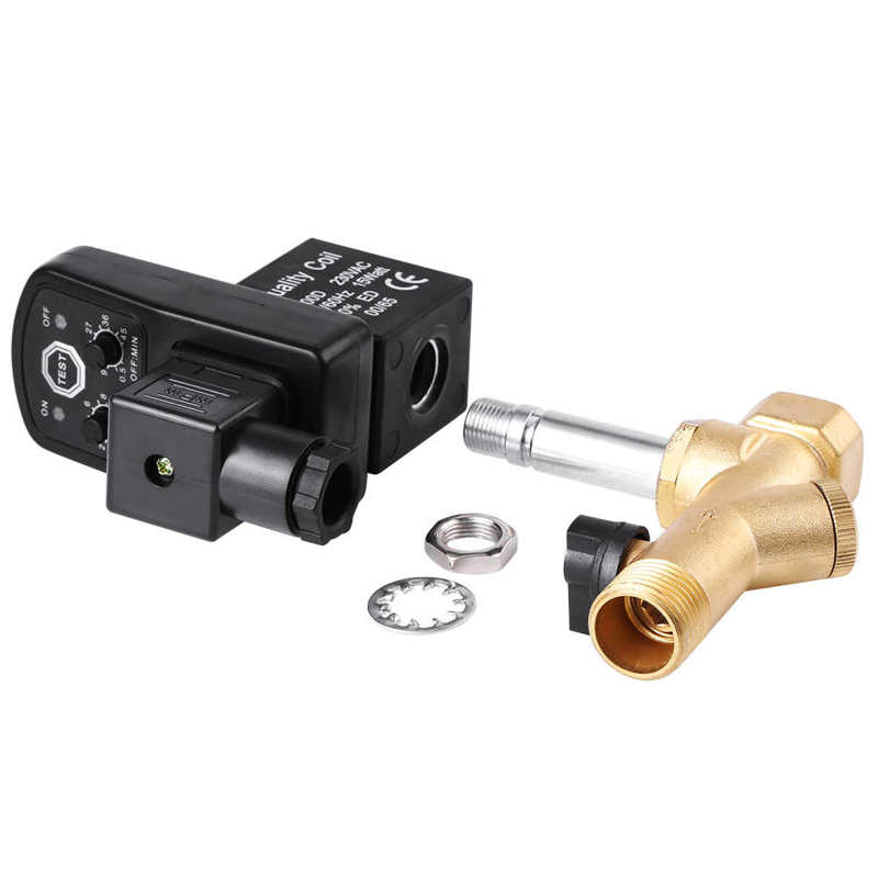 AC110/230V Actuator Ball Valve G1/2 DN15 Air Compressor Gas Tank Timed Drain Valve for Air Compressor Condensate
