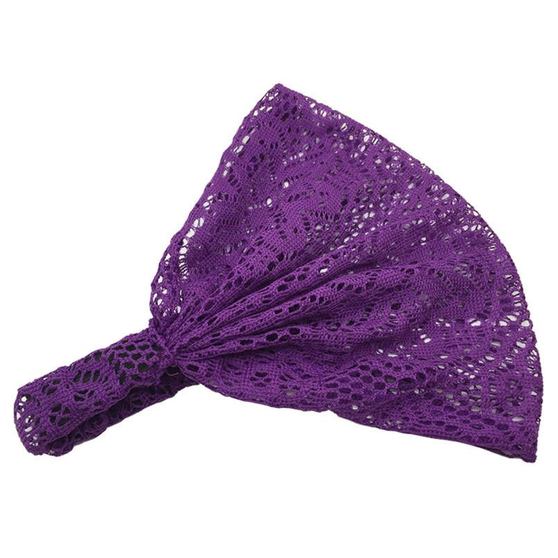 nuevas mujeres Yoga encaje hueco cabeza envolver amplia diadema flor diadema accesorios al por mayor y al por mayor # K29: H