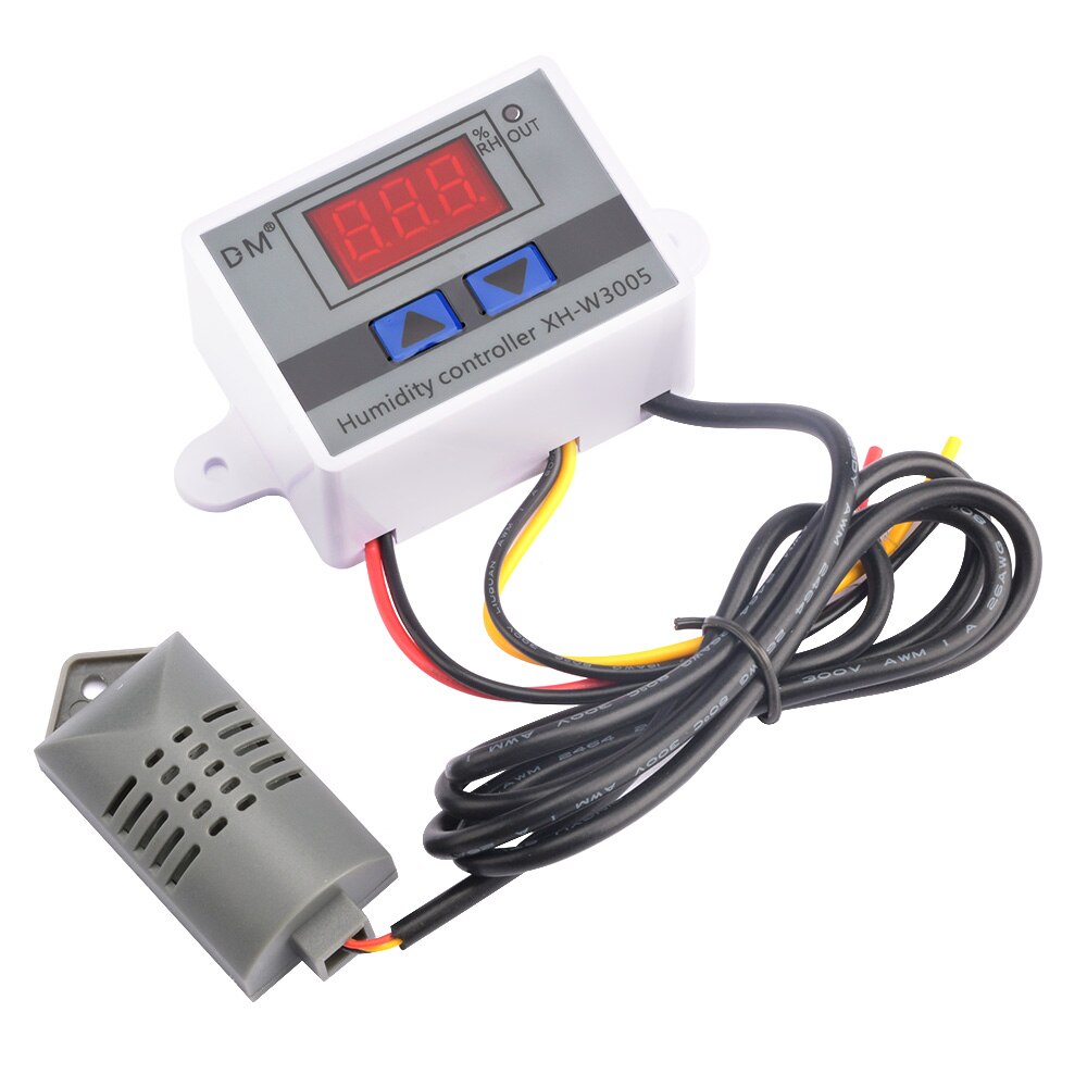 Digital Humidity Controller XH-W3005 12V 24V 110V 220V Humidistat Hygrometer Humidity Control Switch regulator + Humidity sensor: DC 12V