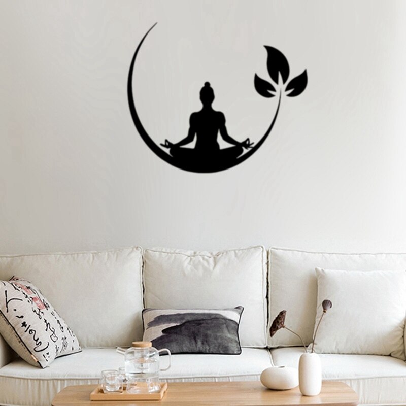 Yoga Meditation Wall Stickers Buddhist Zen Wall Decal For Bedroom Removable Wall Sticker Decor Yoga Wallpaper