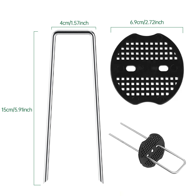 20/40 Uds estacas de jardín de acero inoxidable Metal plata clavos doblados herramientas de fijación de jardinería estacas de película enrejado clavos