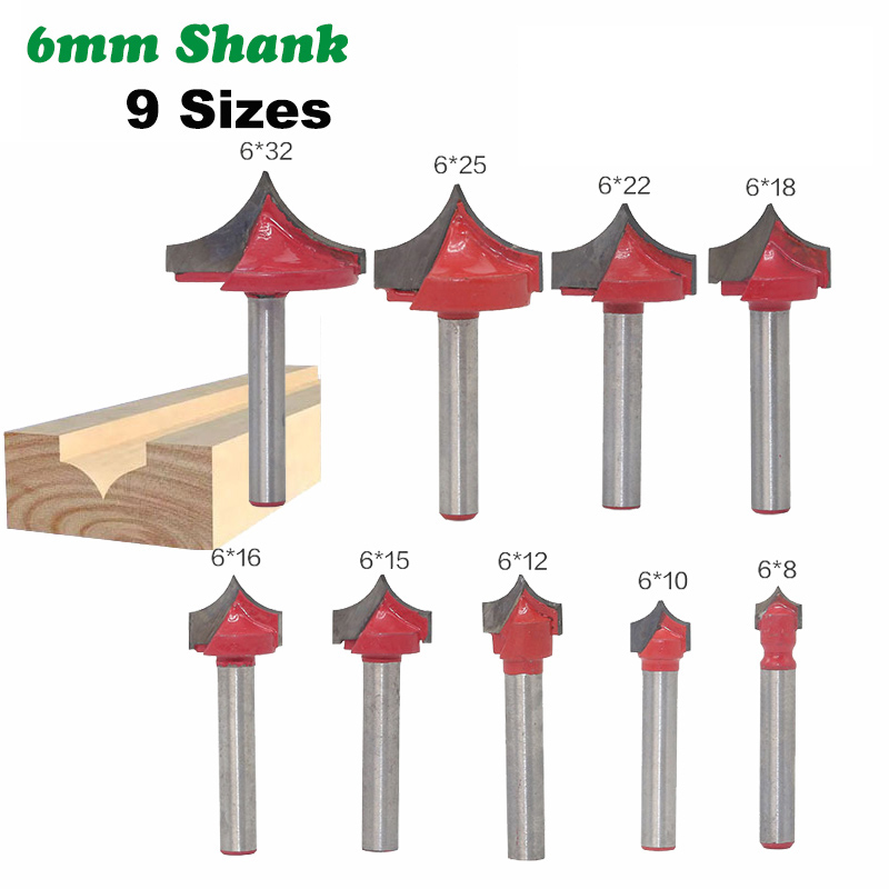 1pc 6mm skaft fräsar träsnideri trä cnc runda nos bits rund spets skär bit shaker vass fräs solid hårdmetall verktyg