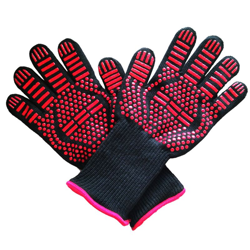BBQ Handschuhe extrem Hitze Beständig Ofen Handschuh BBQ Grillen Handschuhe BBQ Zubehör 11UA: Farbe B