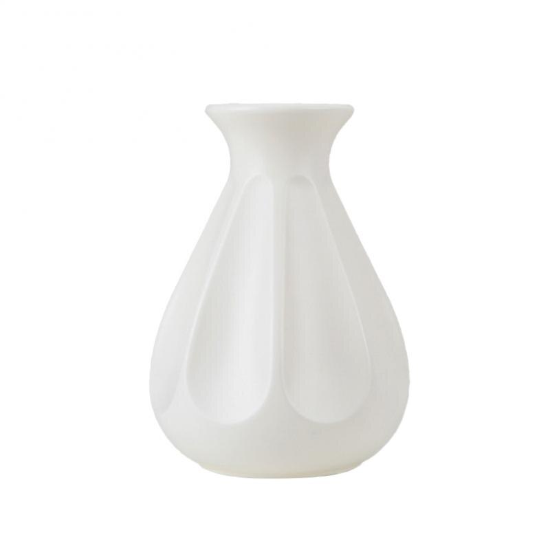 Blomstervase hvid imiteret keramisk urtepotte dekoration hjemme plast vase: 10