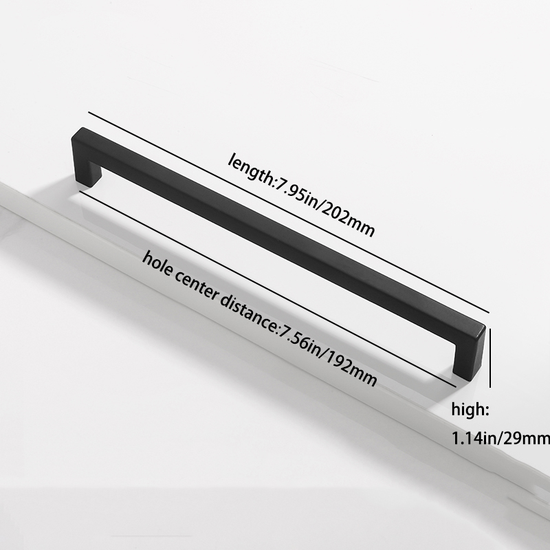 Square bright gold,silver, black cabinet door handle kitchen cabinet drawer closet extension aluminum handle: transparent