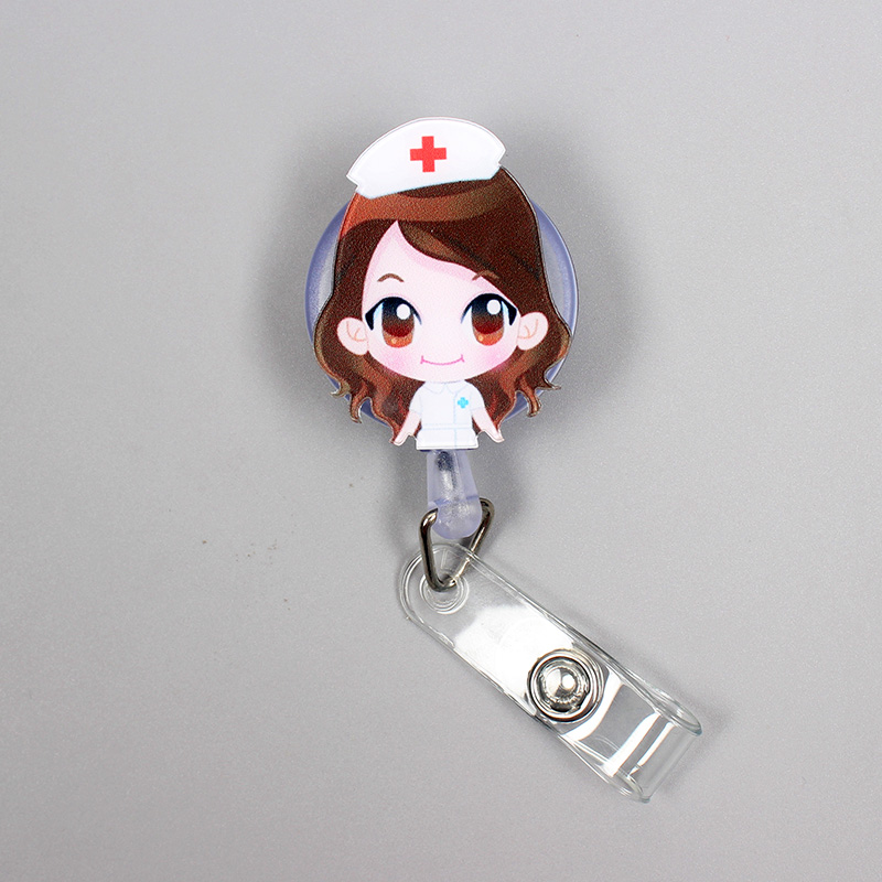 Pour hôpital médecin et infirmière Clown rétractable support de badge bobine fille infirmière exposition Enfermera garçon fille nom carte poitrine: 13