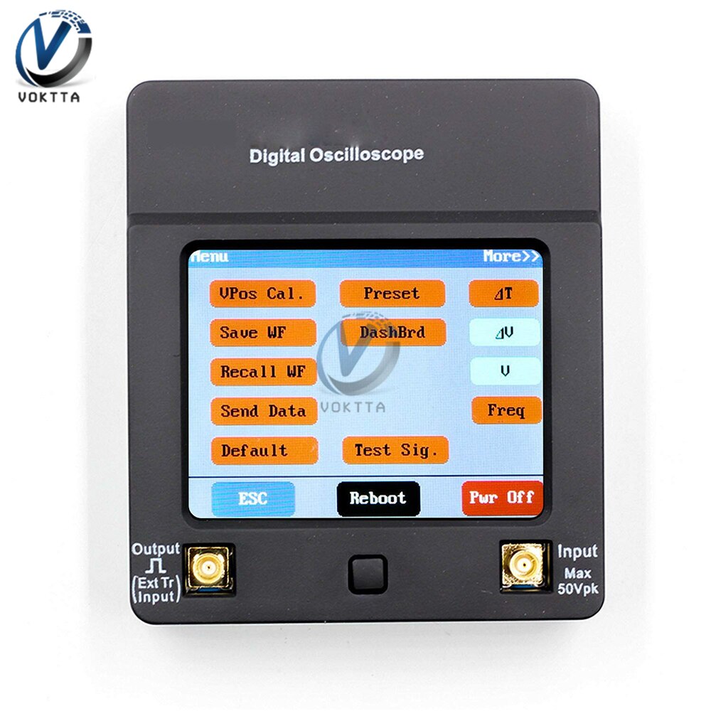 TFT Oscilloscope Numérique Vague Écran Tactile Portatil USB Oscilloscope Interface 2Mhz 5Msps Multimètre