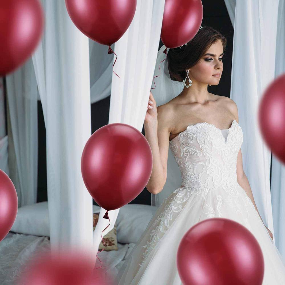 Hestya Burgundy Balloons 12 Inch Latex Party Balloons Burgundy Wine Red Balloons Weddings Birthday Bridal Shower decoration