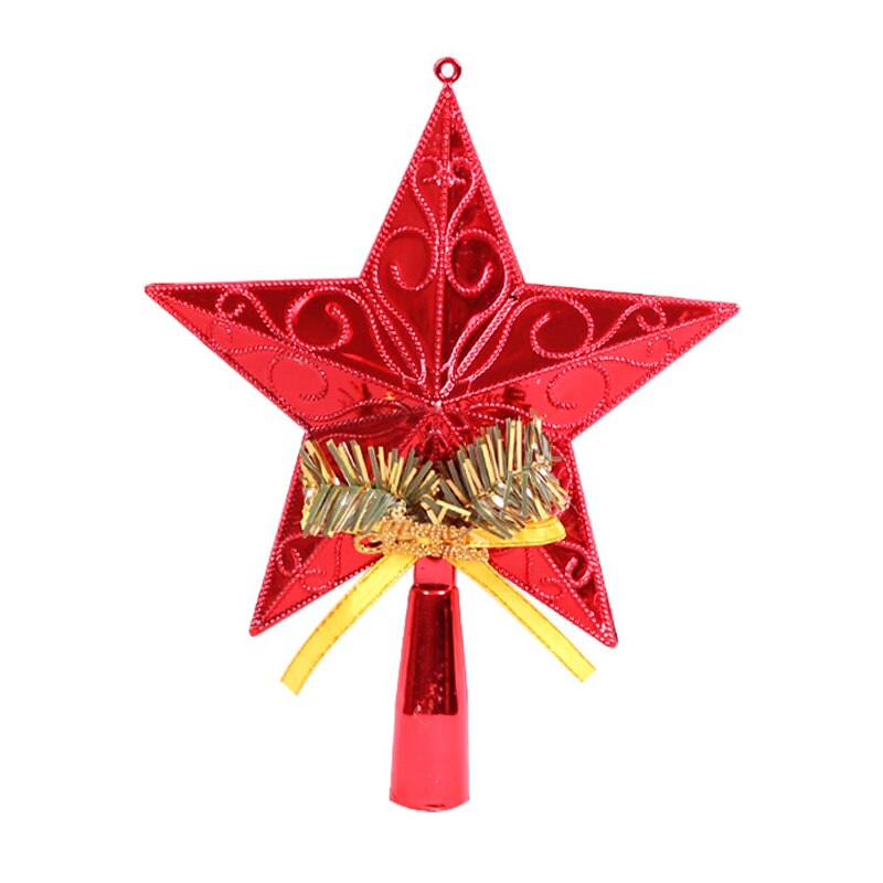 Kerstboom Top Ster Hanger Kerst Toppers Decoratie Xmas Ster Ornament Party Decor AUG889: Rood