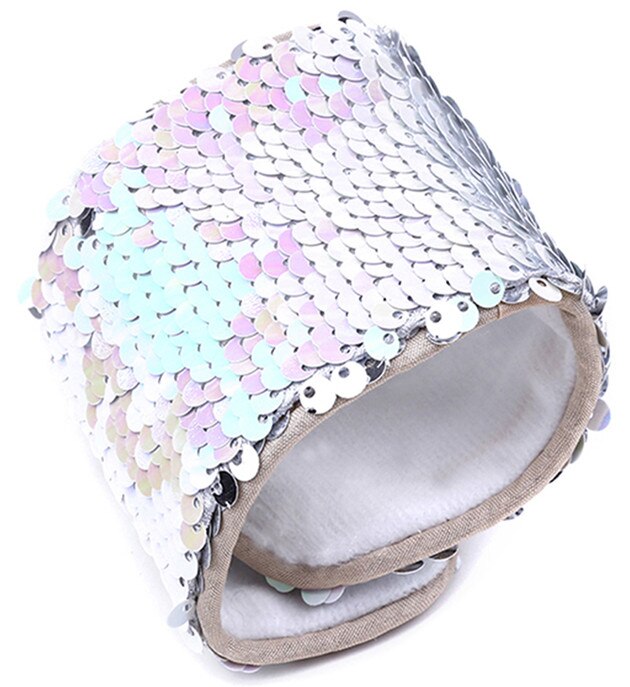 Multicolor Mermaid Sequin Wrap Bracelet Women Daily General Jewelry Decoration Wristband DIY: White