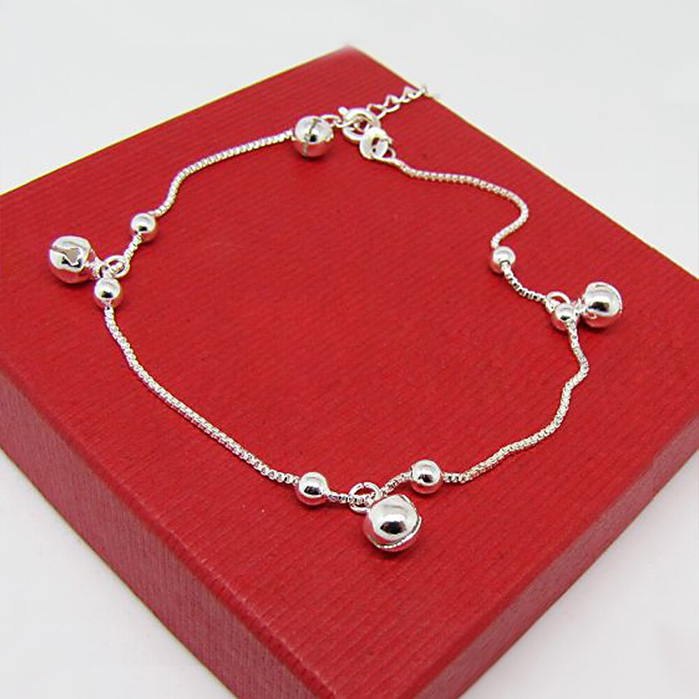 neue solide echten 925 Sterling silber frauen fußkettchen, glocke bein Armbinde. silber schmuck