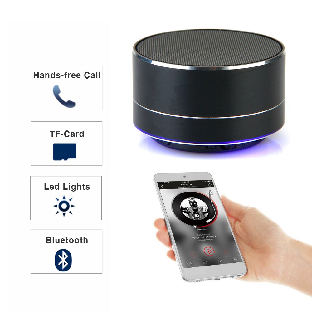 A10 Wireless Bluetooth Speaker with LED Light Meta... – Grandado