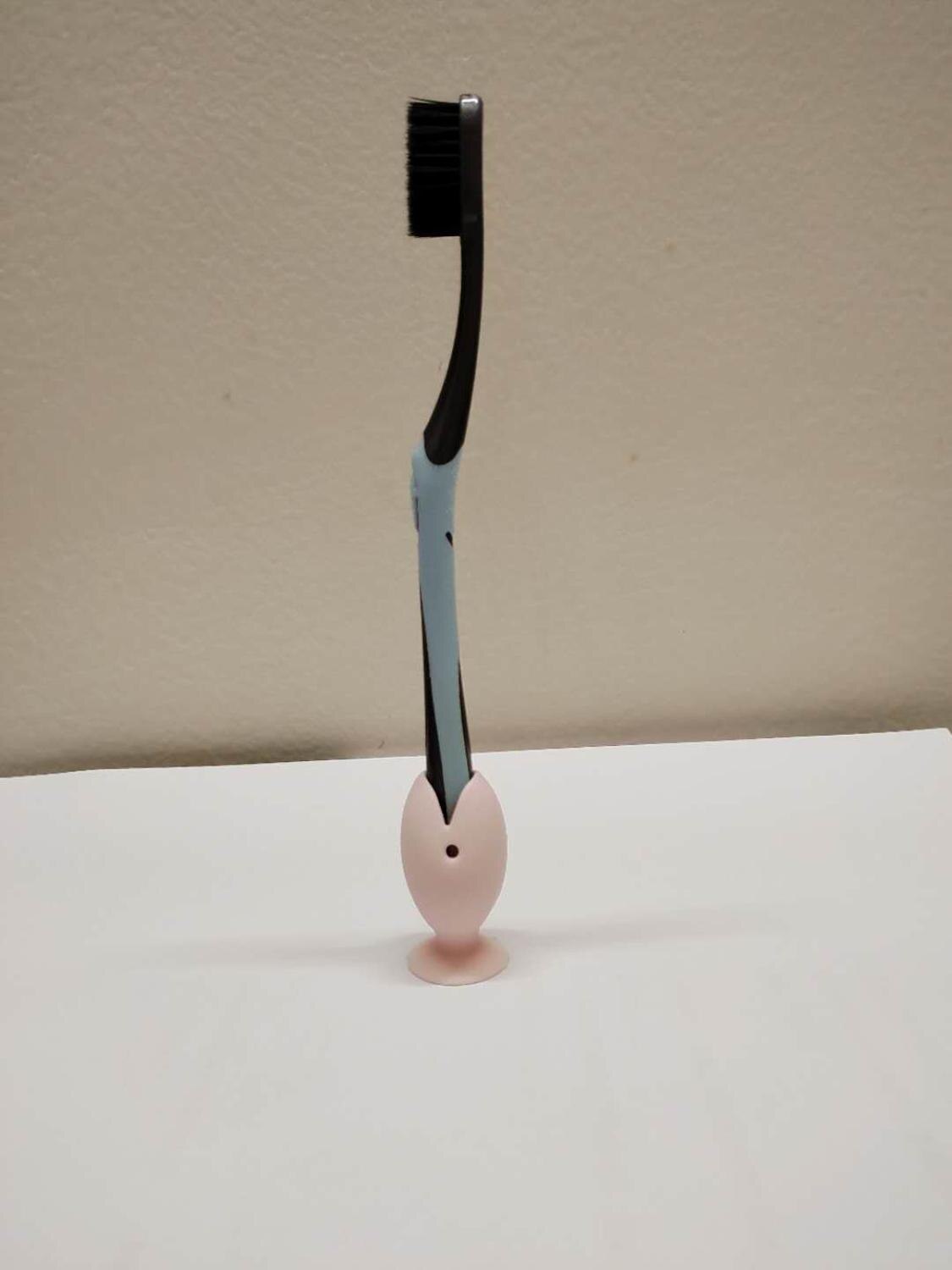 Cute Cartoon Fish Silicone Toothbrush Holder,45mm Mini Toothbrush Base Bathroom Toothbrush Storage Tool Toothbrush Bracket: Nordic Pink