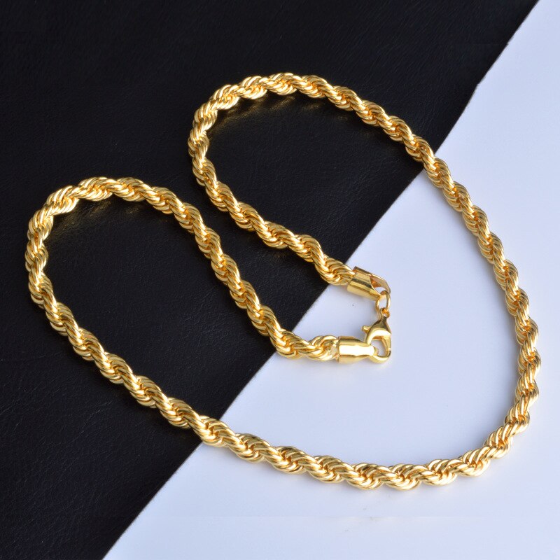 3MM Titan Stahl Silber Gold herren Halskette Twist Kette Lange Halsketten Für Frauen Collier Schmuck Accesory