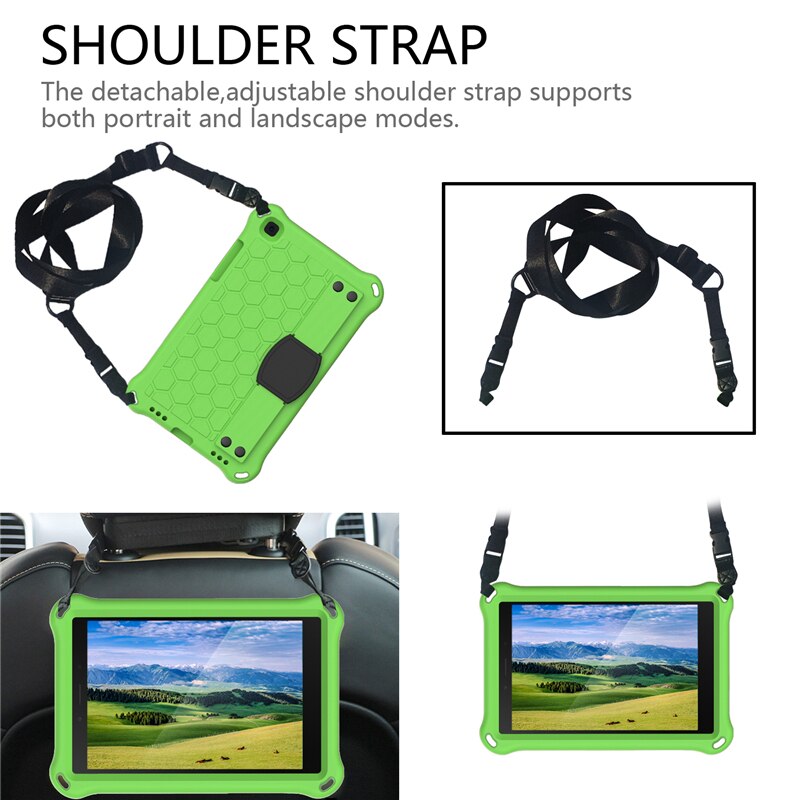 Tablet Case for Samsung Tab A 8.0 - EVA Shockproof Kids Stand Cover with Strap