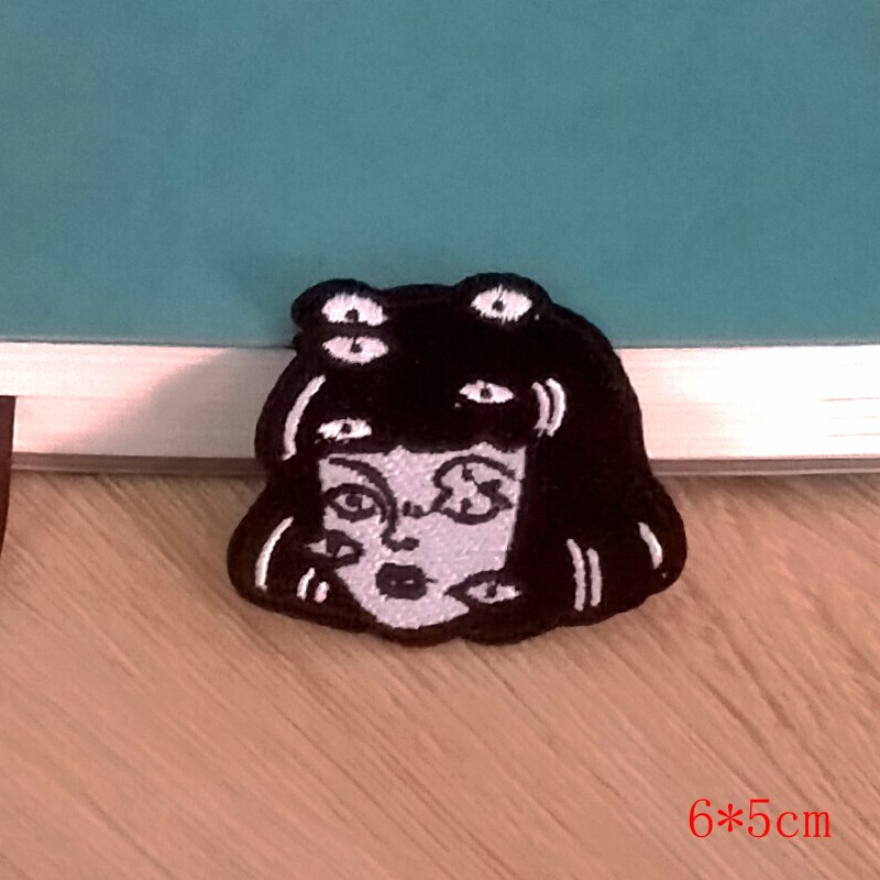 Parches bordados de calavera Punk para planchar en ropa, Parche de gusano de arena para coser en la prenda decoración para ropa: PE5169CT