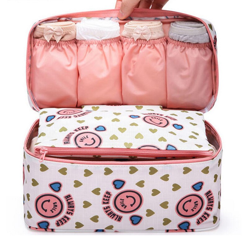 Travel Bag Compression Packing Cubes Bags Women Underwear Bra Sock Clothes Luggage Organizer Waterproof Traveling Bag