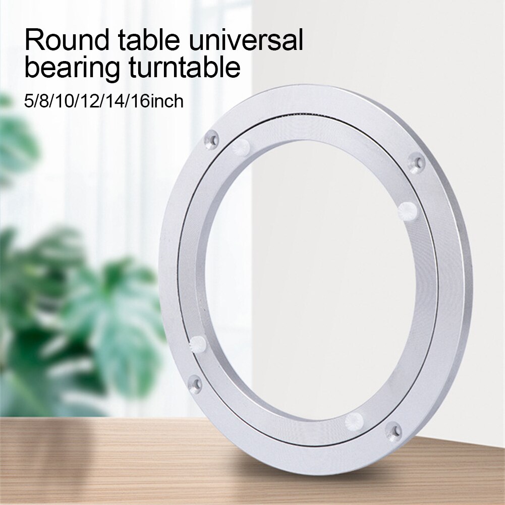 6 størrelser rund form dreieskive plate bord glatt dreibar plate roterende bord aluminiumslegering roterende lager lat plate