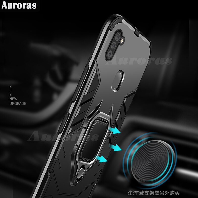 Auroras For Samsung Galaxy A11 Shockproof Armor Case Finger Ring Magnetism Holder Cover For Samsung M11 Phone Cases