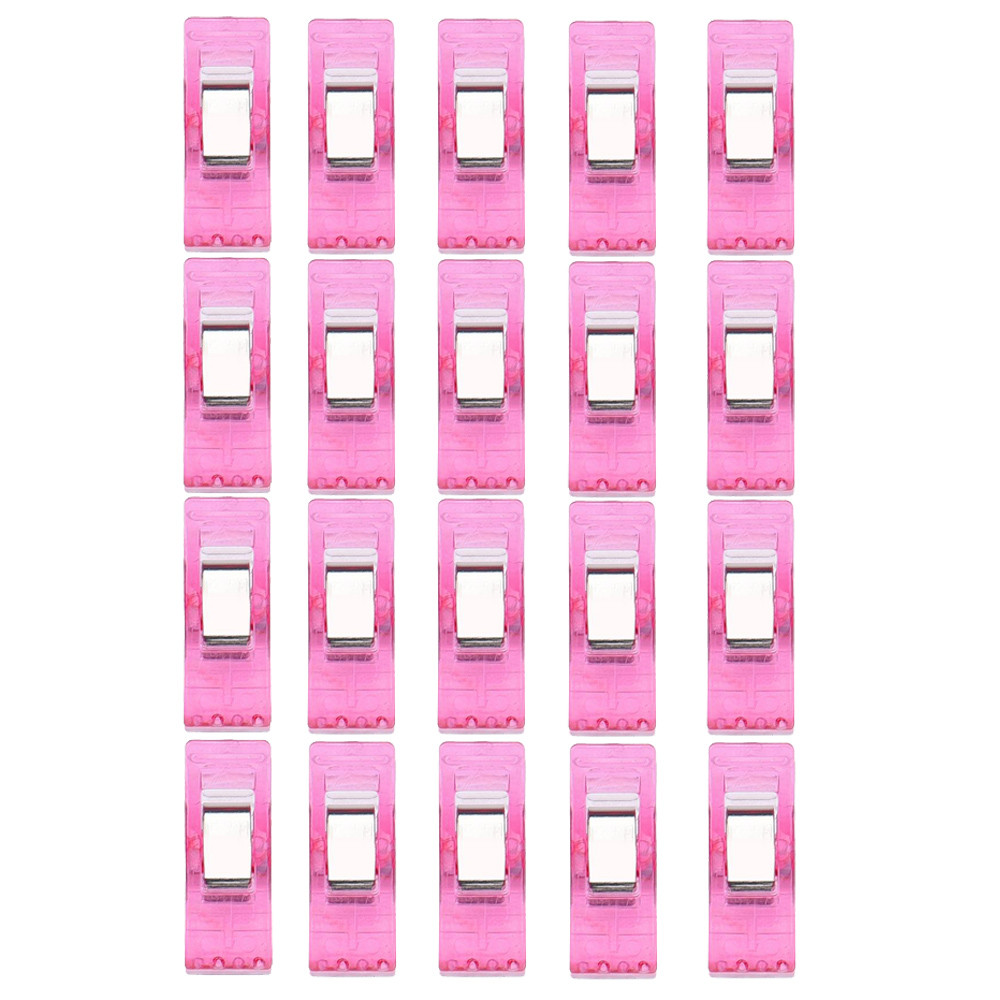 20 piezas pinzas de plástico mezcladas para DIY Patchwork acolchados artesanales de tela cosido broches de punto Home Office Supply1.149 #20: HotPink