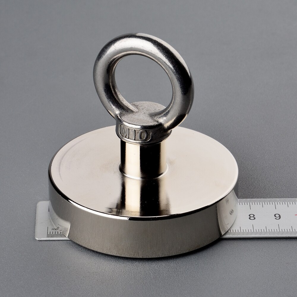 Imán fuerte de pesca de neodimio N52, imanes de disco redondo, búsqueda, Base de Material magnético, 200-600KG: 220KG D75mm
