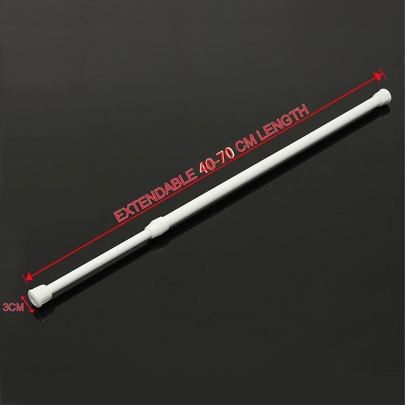 Spring Telescopic Net Voile Tension Curtain Curtain Rail Loaded Pole Rod White: 40-70