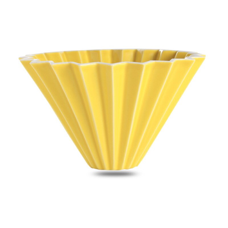 Europea de cerámica estilo Origami V60 taza de café con filtro hario 1-2 tazas de Barista creativa Simple pastel de herramientas de café: Amarillo