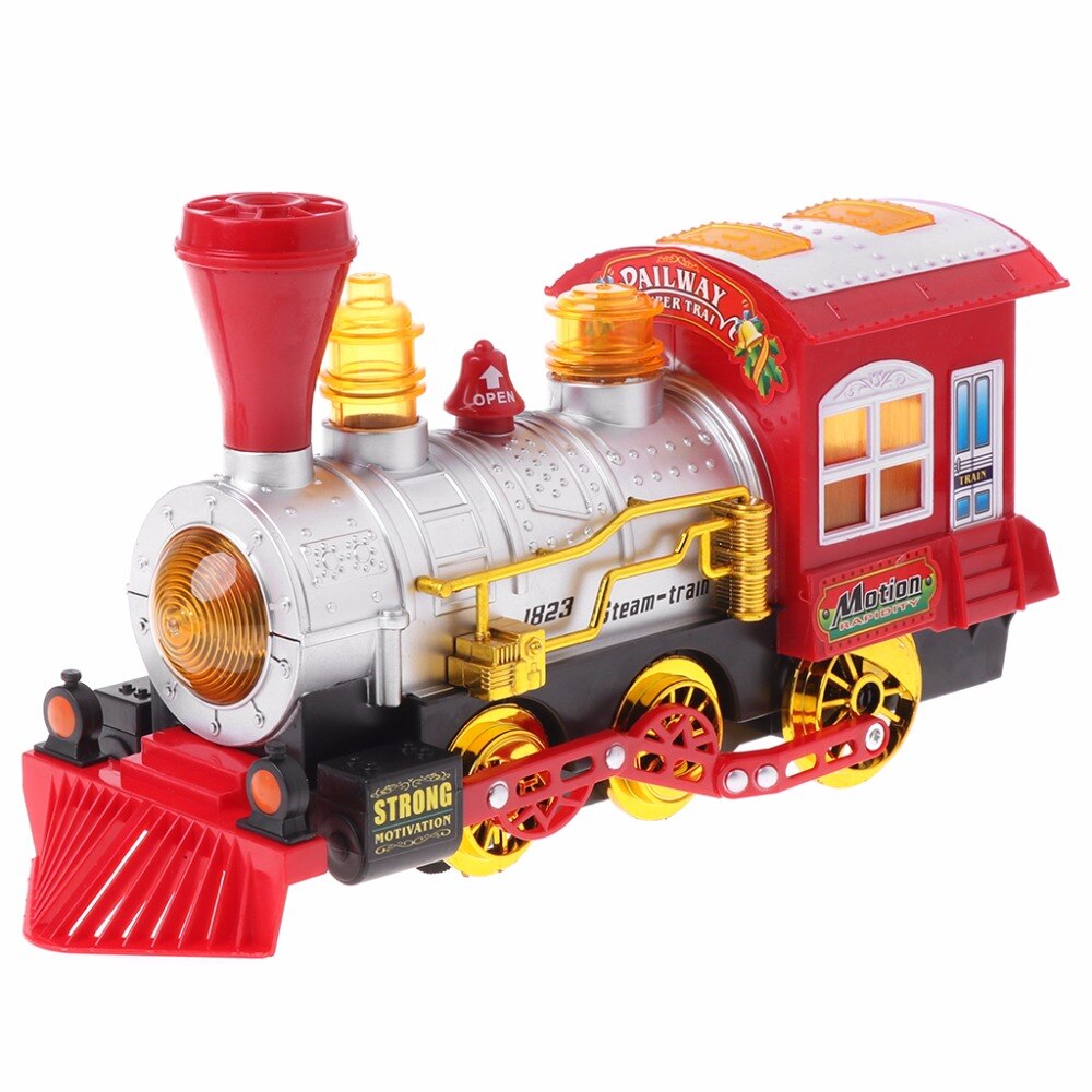 Leuke Trein Elektrische Bubble Toy Batterij Aangedreven Locomotief Motor Met Licht Muziek Plastic Rode Auto
