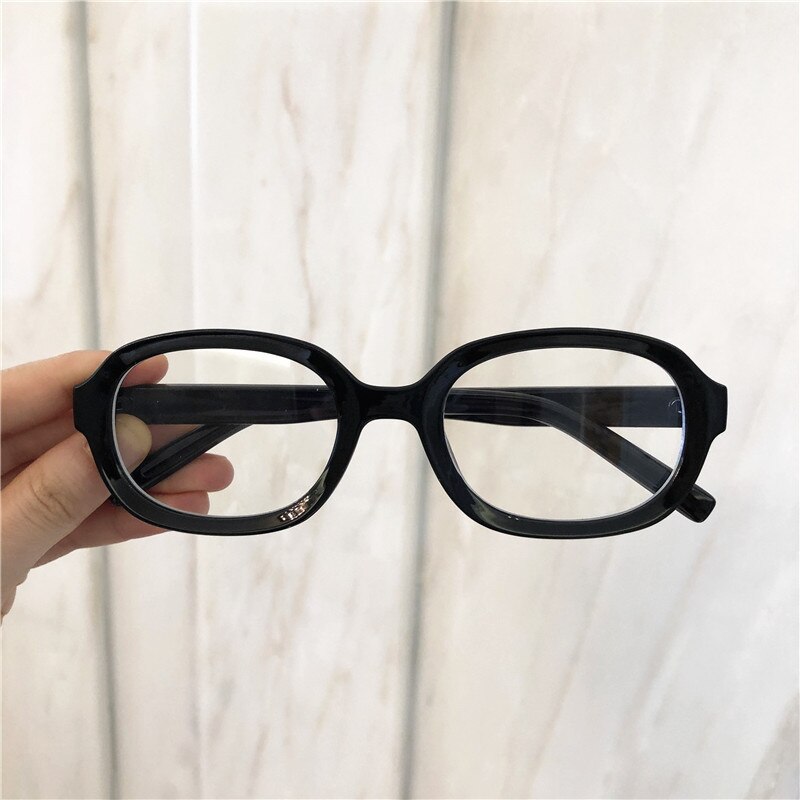 Vem sötnos trendiga 90s solglasögon dammärke retro oval båge solglasögon nyanser korea stil sunnies kvinnlig  s161: C8 svart klar