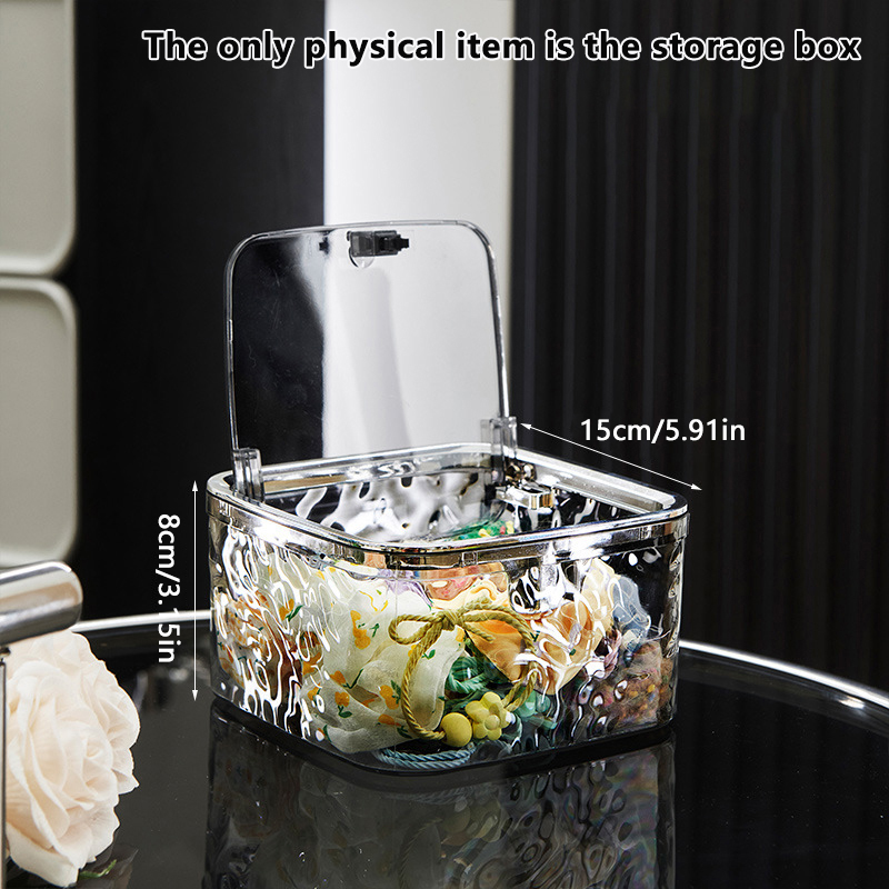 Hair Accessories Organizer Storage Box Clear Hair Tie Organizer For Headband Jewelry Container Desktop Storage Box: Blue