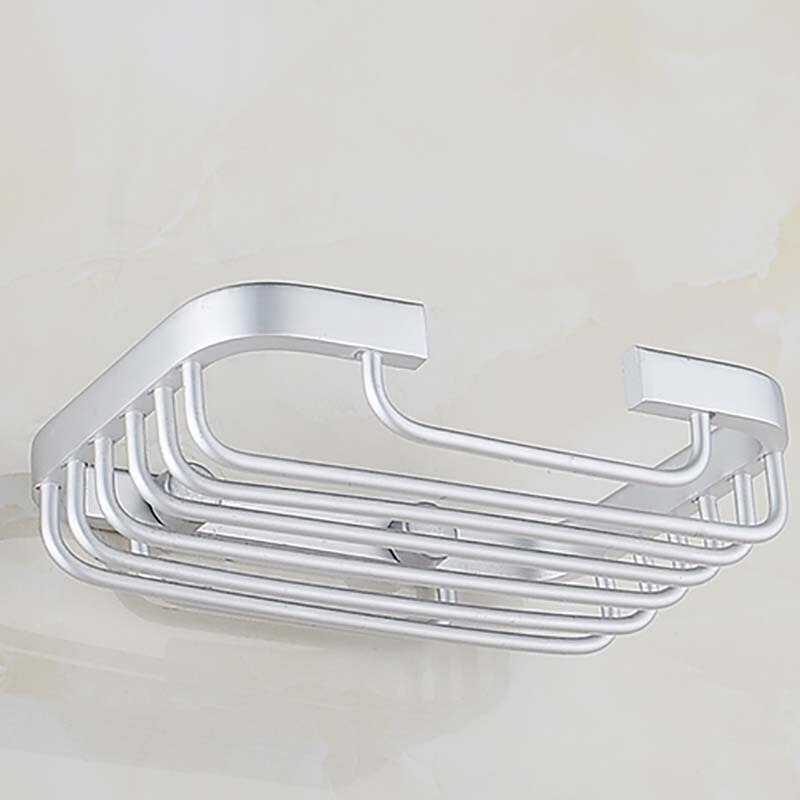 Przestrzeń aluminiowa mydelniczka kwadratowa mydelniczka uchwyt na naczynia kosz spustowy półka łazienkowa siatka na mydło mydelniczka zestaw akcesoriów łazienkowych