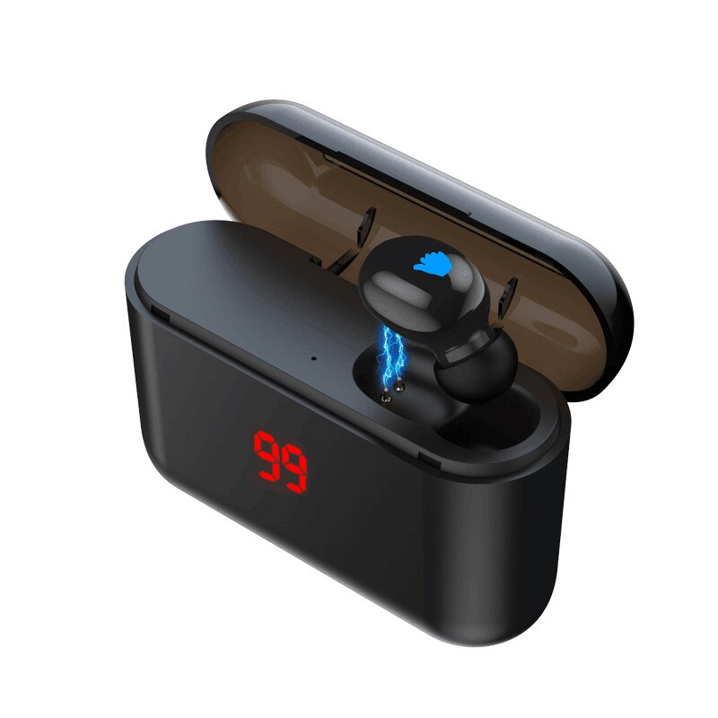 Auriculares HBQ Q32 TWS inalámbricos con Bluetooth 5,0, Auriculares deportivos manos libres, auriculares para Gaming estéreo 3D con micrófono de carga Bo: Single ear A