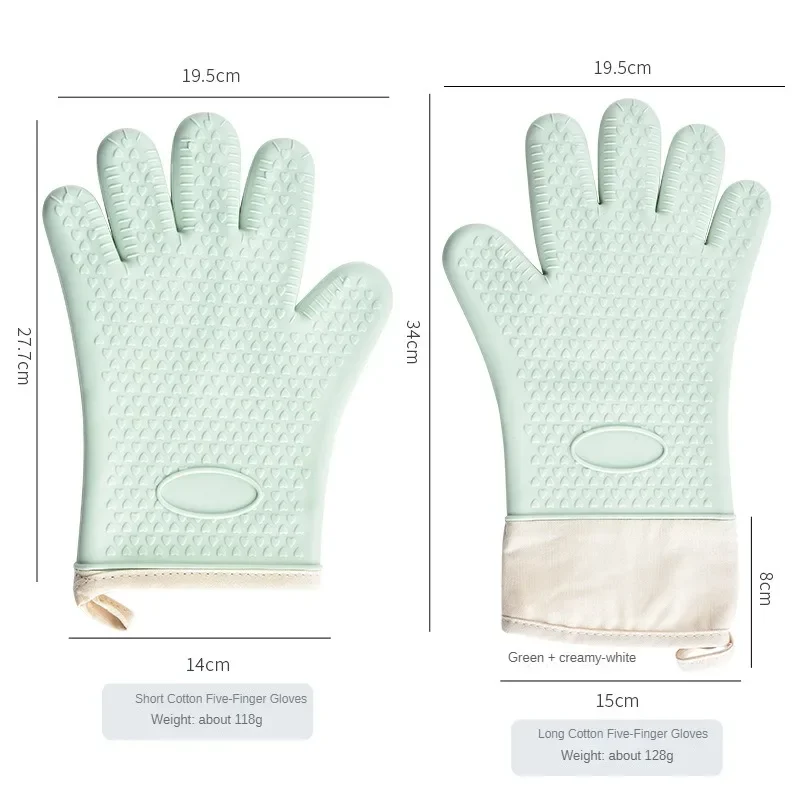 Barbecue Oven Gloves Anti-slip Heat Insulation Cooking Tools and Barbecue 1pair High Temperature Resistance Anti-scald Thicken