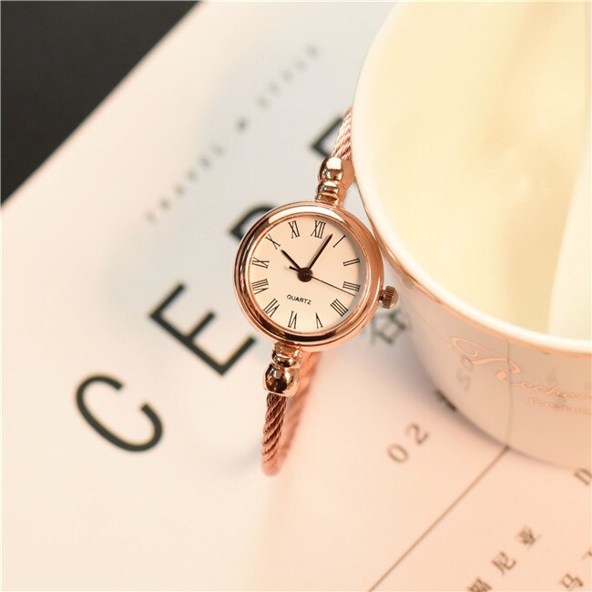 Reloj de pulsera con apertura para mujer, pulsera con apertura para estudiantes, de cumpleaños, versión coreana, relojes creativos de estilo universitario cadena fina: style 6