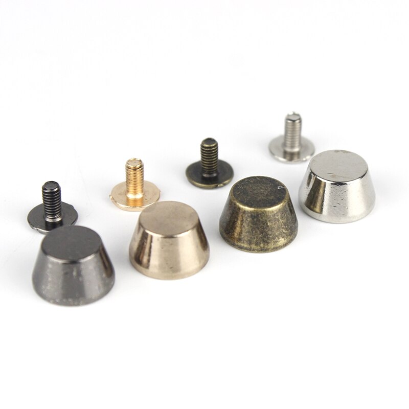 4 pièces de sacs à main de 12x7mm, pieds de protection du fond, clous plats en forme de seau, vis à l&#39;arrière, pointes Rivets, sac artisanal en cuir, décor de sac à main