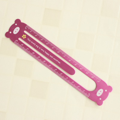 1pcs Stainless Steel Bookmarks Ruler 15cm And13cm 12 cm Colorful Metal Ruler School Supplies Drawing Supplies: pink 13cm