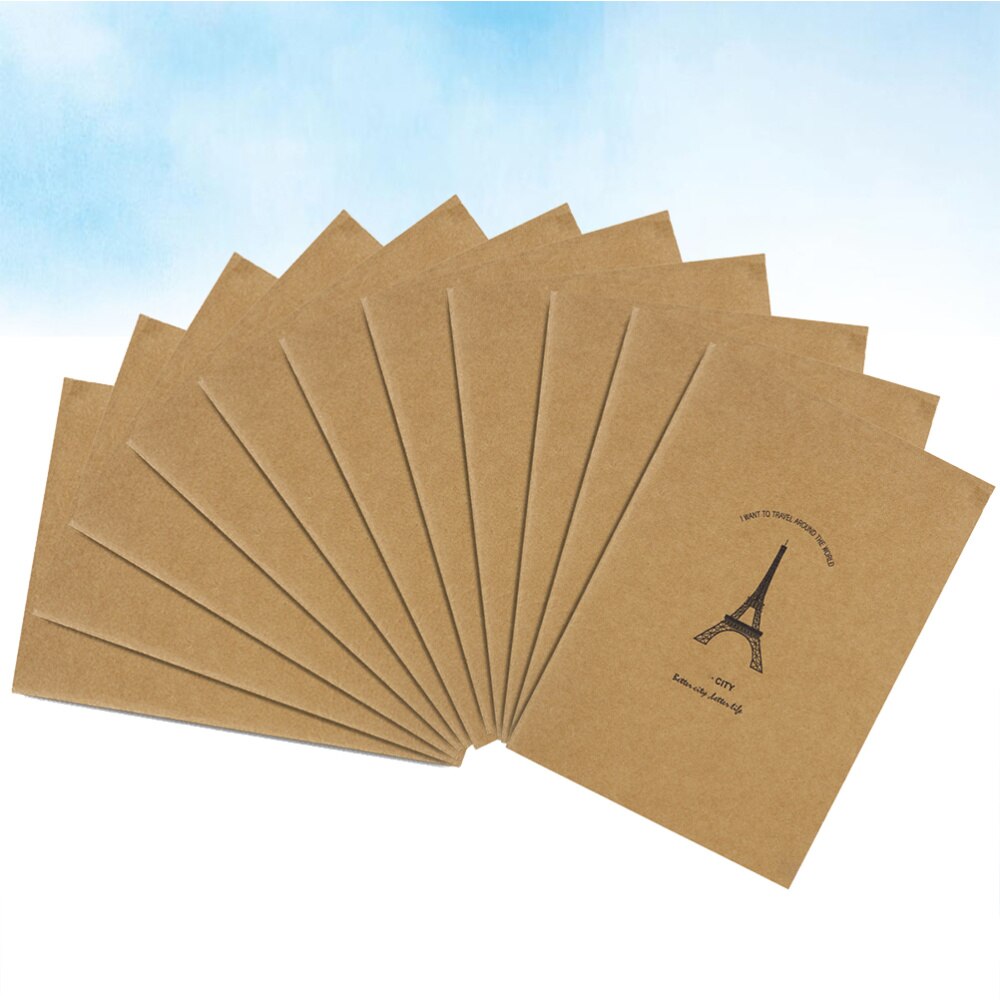 12 Pcs Kraft Paper Notebook Homework Notebook Student Exercise Book Soft Cover A5 Notebook (Random Pattern)