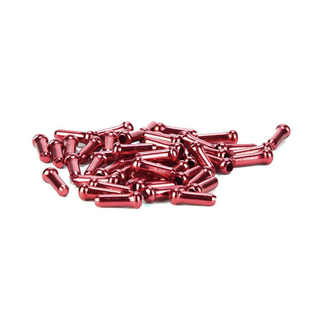 30 stuks fiets mtb remkabel eindkap kabel aluminium afdekking versnelling fietsonderdelen kabel eindkap  a40: Rood