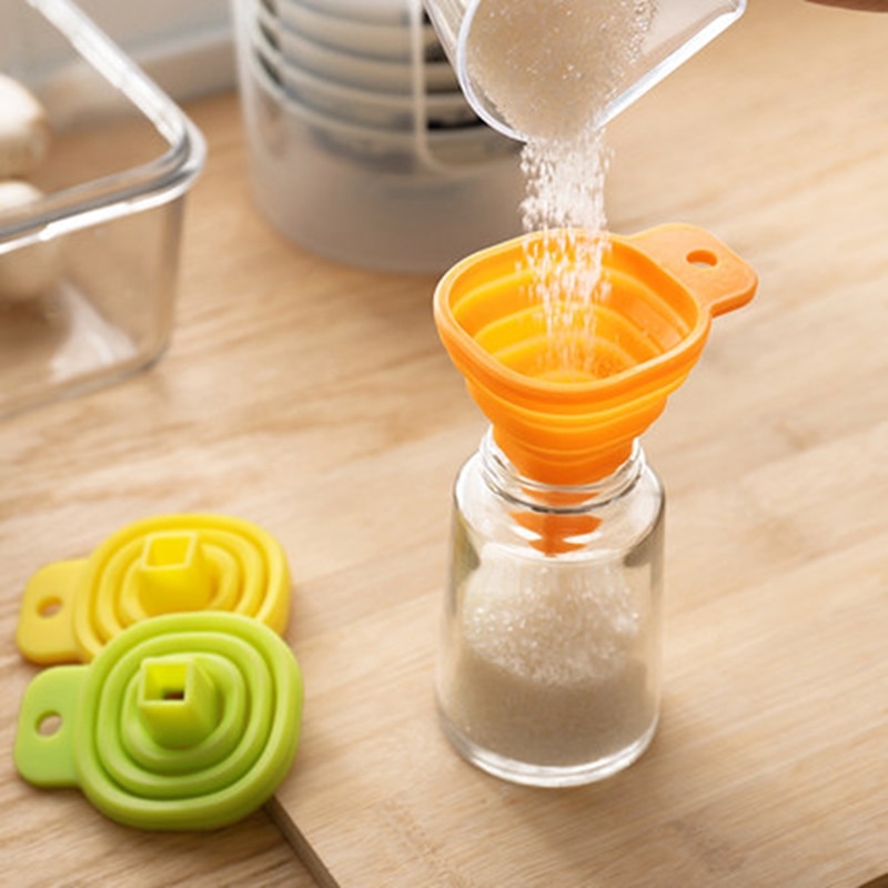 Funil de óleo dobrável silicone mini retrátil doméstico dispensação líquida mini funil vinho acessórios cozinha