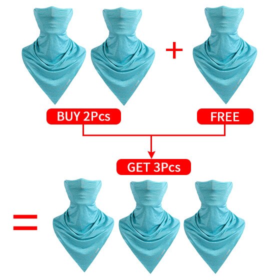 WEST BIKING Summer Breathable Cycling Face Mask Ice Fabric Bicycle Bandana Headwear Triangle Neck Scarf Fitness Sport Face Mask: Blue 3 Pieces